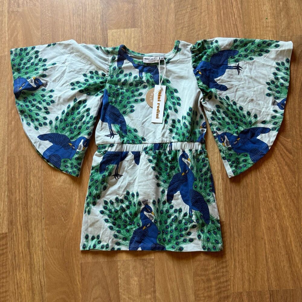MINI RODINI Peacock dress NWT